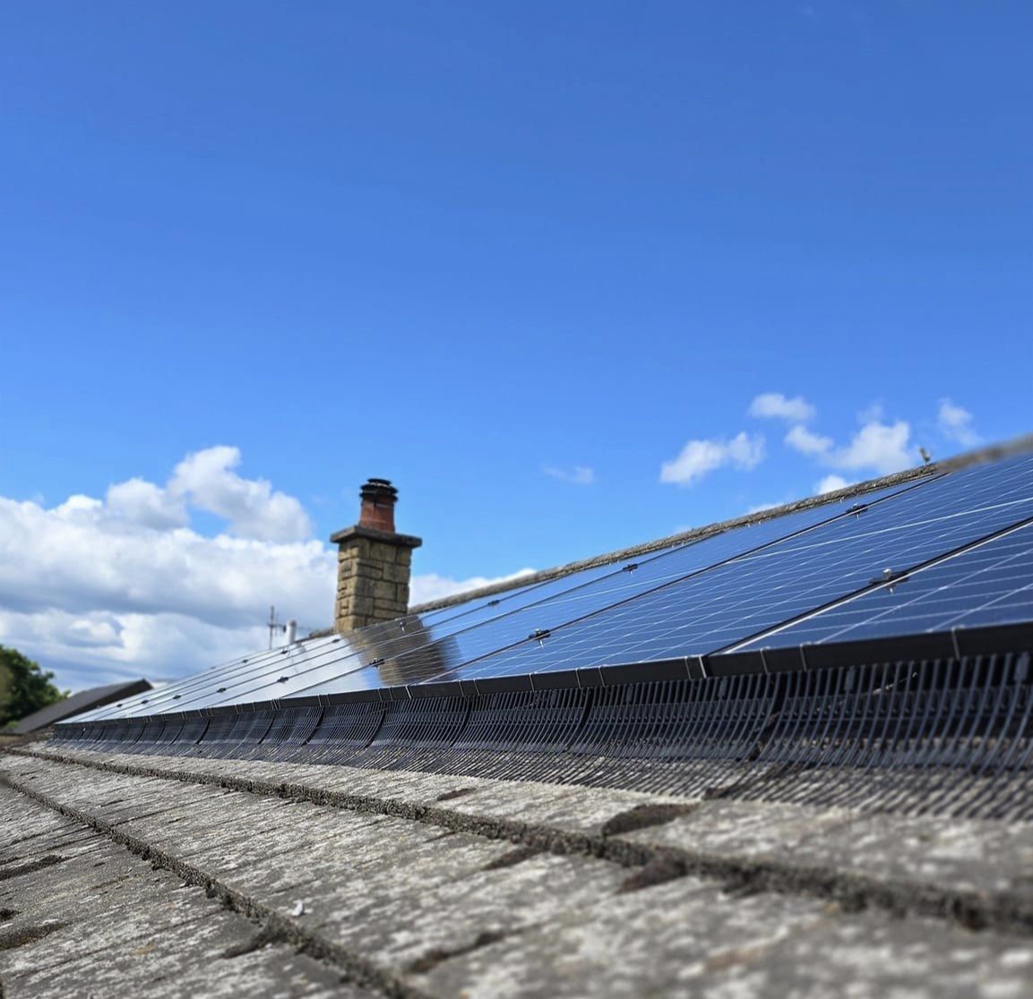 Solar PV Panels Installed on a roof of a residential house