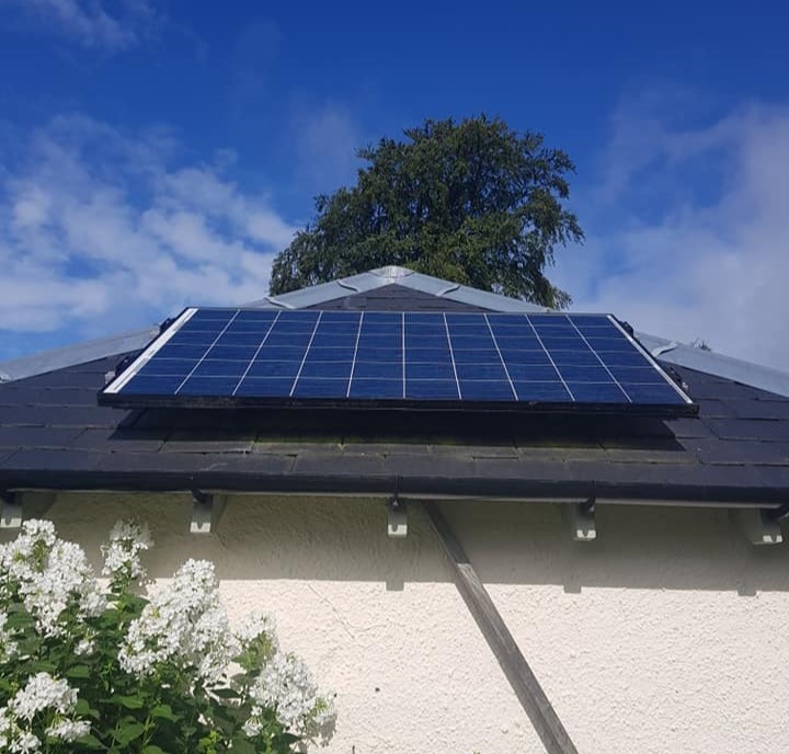 Installed Solar PV panel on a roof