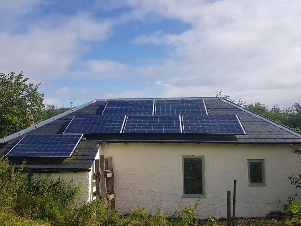 Installed Solar PV panels on a roof