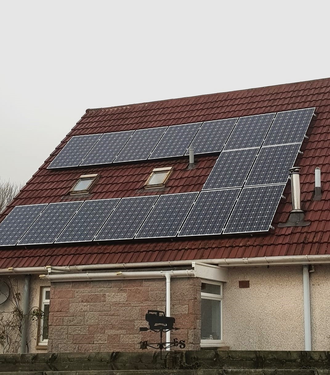 Solar PV panels installed on a roof