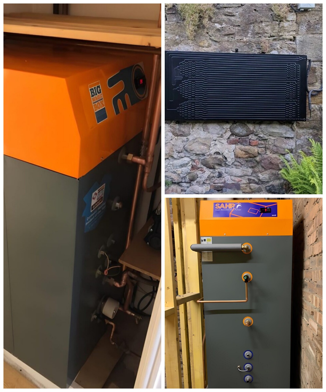 An outdoor solar-powered heat pump system in place, designed to optimize home heating efficiency with renewable energy.