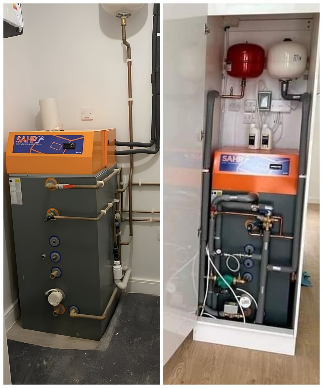 An advanced solar-assisted heat pump system installed professionally in a modern home, offering energy savings and reliable temperature control.