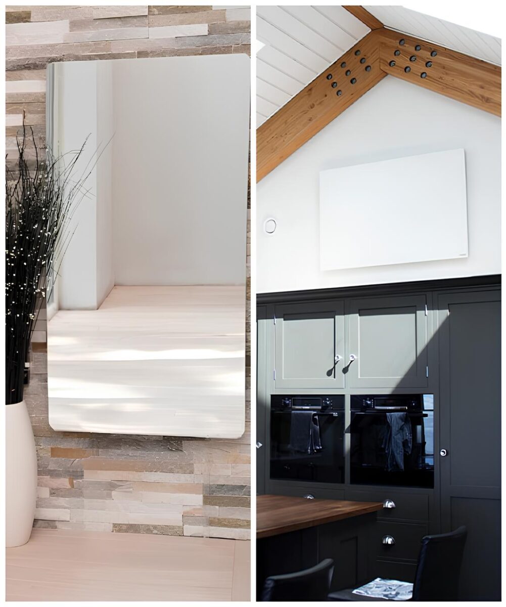 Minimalist infrared panel heating setup with a clean finish, blending into the decor while delivering consistent radiant heat.