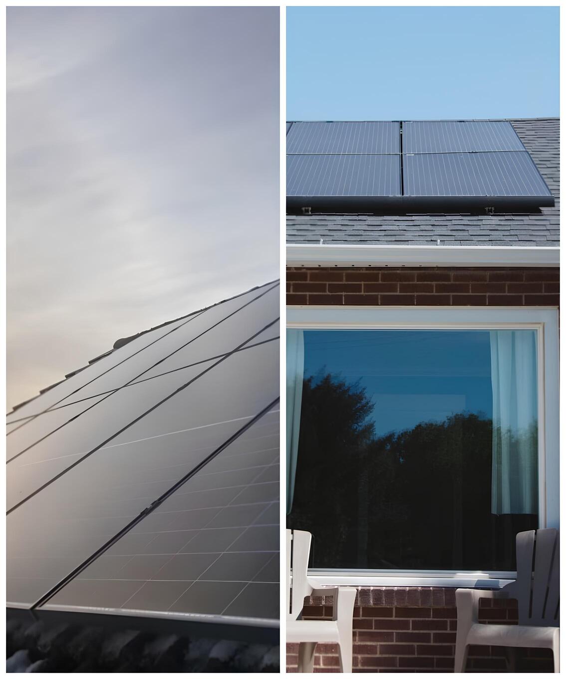 Solar panels professionally installed on a home roof, offering efficient energy production and long-term savings.
