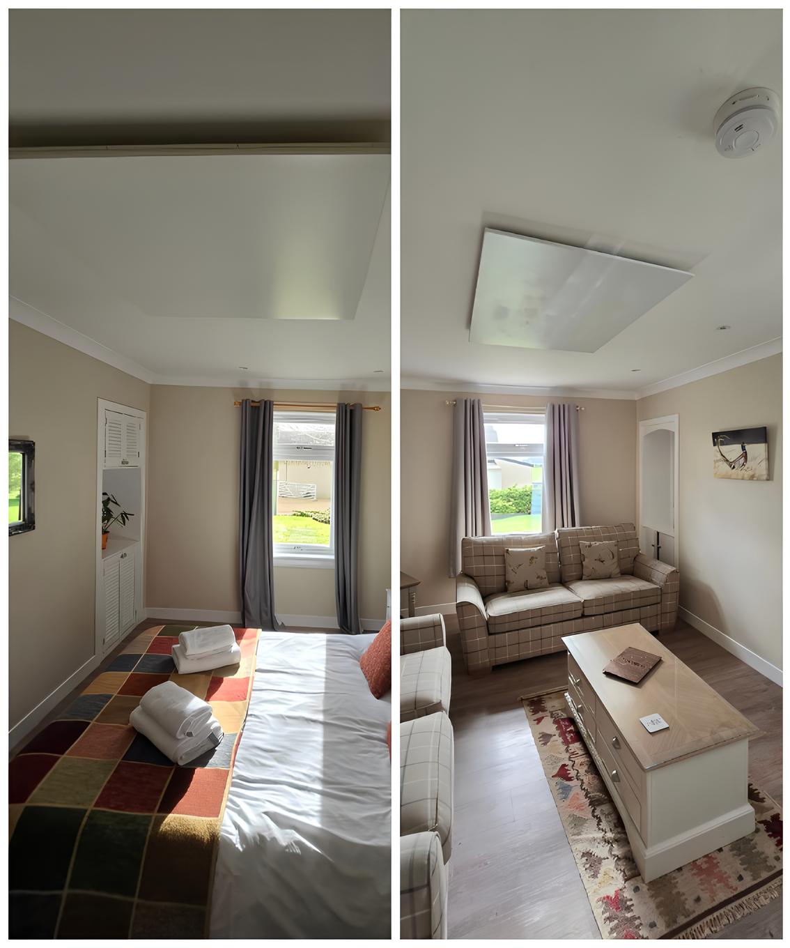 Clean infrared panel heating upgrade showcasing a high-quality, space-saving installation with a contemporary finish.