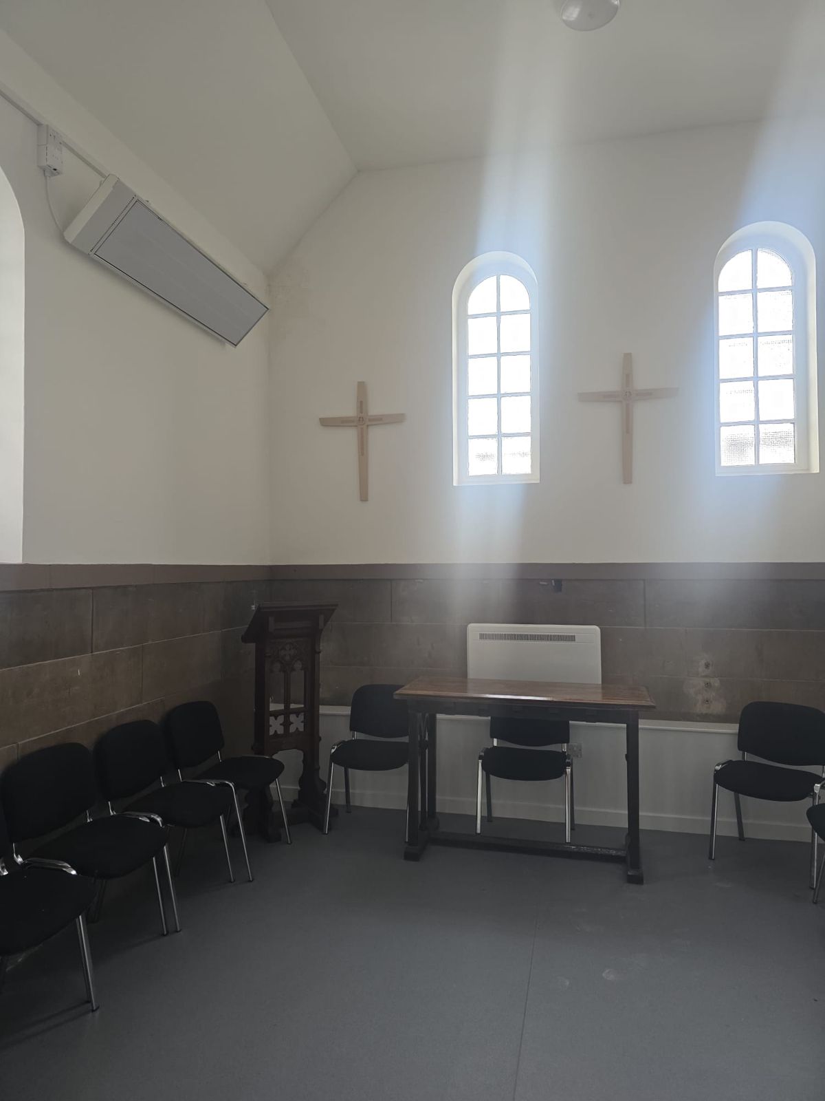 Infrared heater in a worship space